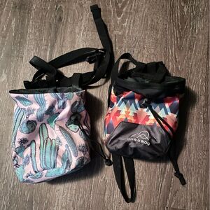 Colorful Chalk Bags for Rock Climbing Set of 2 Like New!